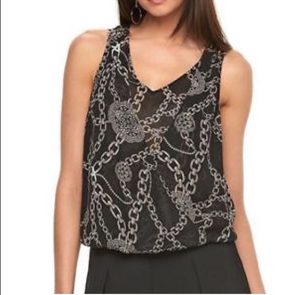 Jennifer Lopez Tops - Jennifer Lopez Sheer Chain Tank Top